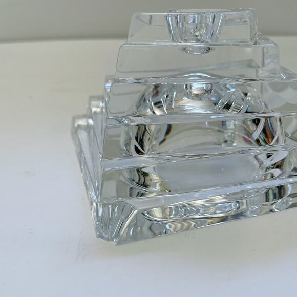 Two Vintage JG Durand Crystal Twisted Pyramid Candle Holders - Picture 4 of 12